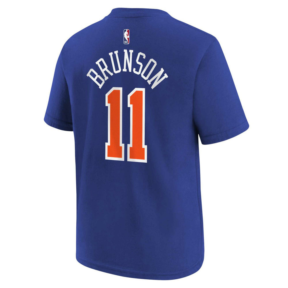 Jalen Brunson New York Knicks Youth Icon Name & Number T-Shirt Blue | Nike for sale