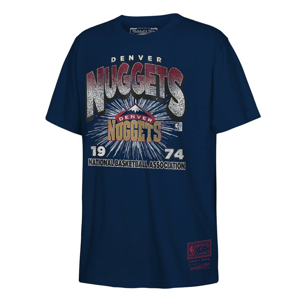 Denver Nuggets Hardwood Classics Vintage Hoopster T-Shirt for sale Navy | Mitchell & Ness outlet