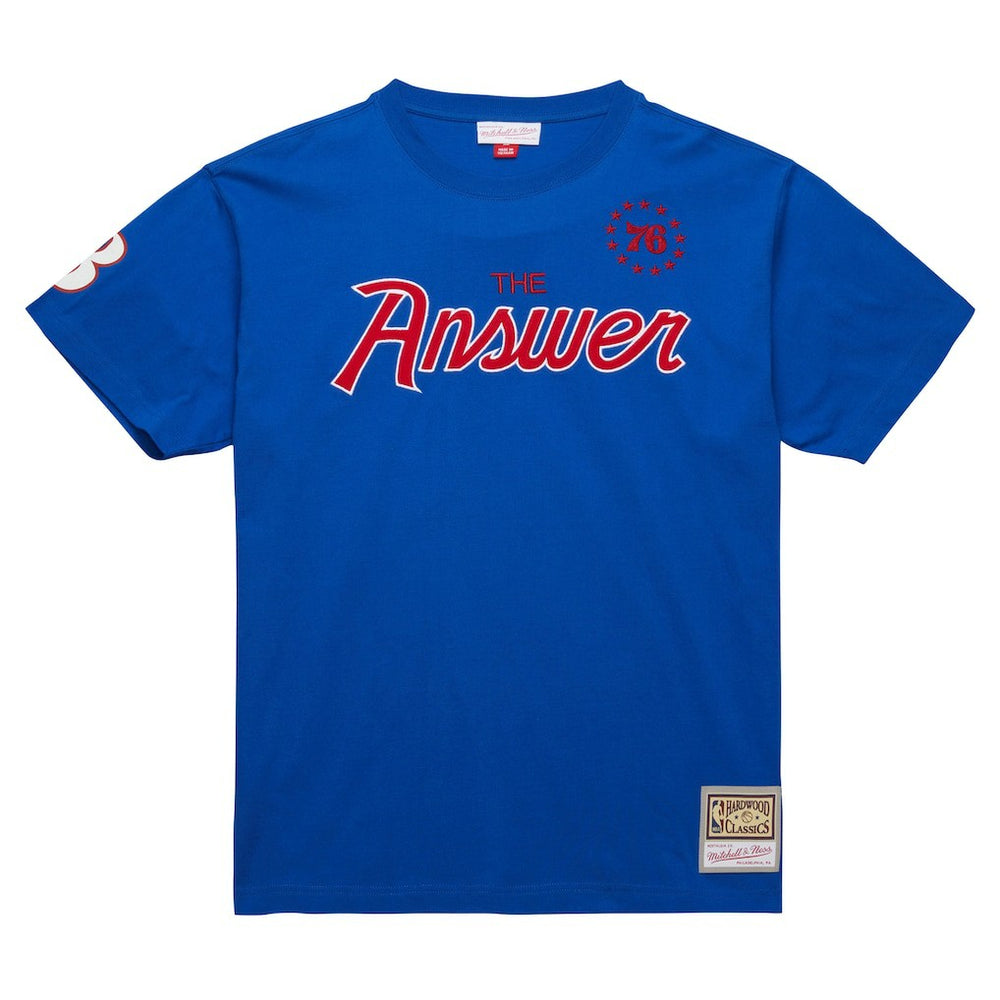 Allen Iverson Philadelphia 76ers Premium Nickname T-Shirt Royal | Mitchell & Ness for sale