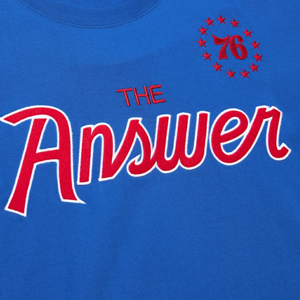 Allen Iverson Philadelphia 76ers Premium Nickname T-Shirt Royal | Mitchell & Ness for sale
