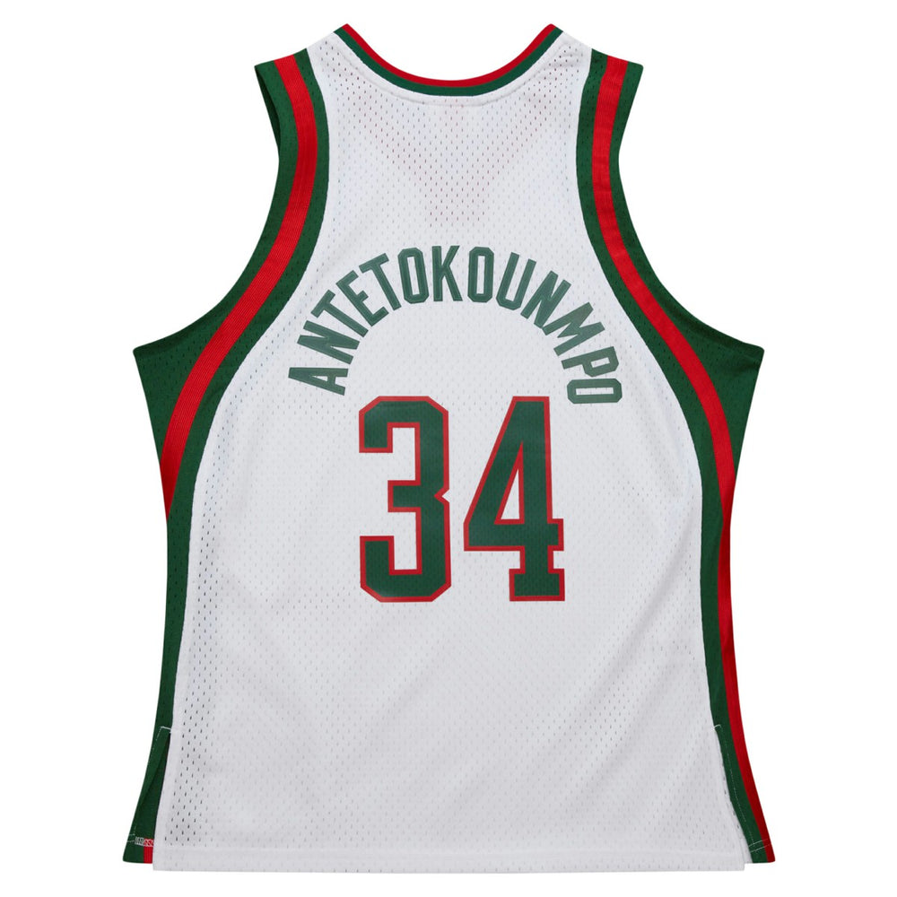 Giannis Antetokounmpo Milwaukee Bucks 2013/14 Hardwood Classics Swingman Jersey White | Mitchell & Ness for sale