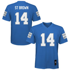 Amon-Ra St. Brown Detroit Lions Youth Replica Player Jersey Blue