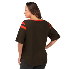 Cleveland Browns G-III 4Her by Carl Banks Women's Plus Size Linebacker T-Shirt Brown