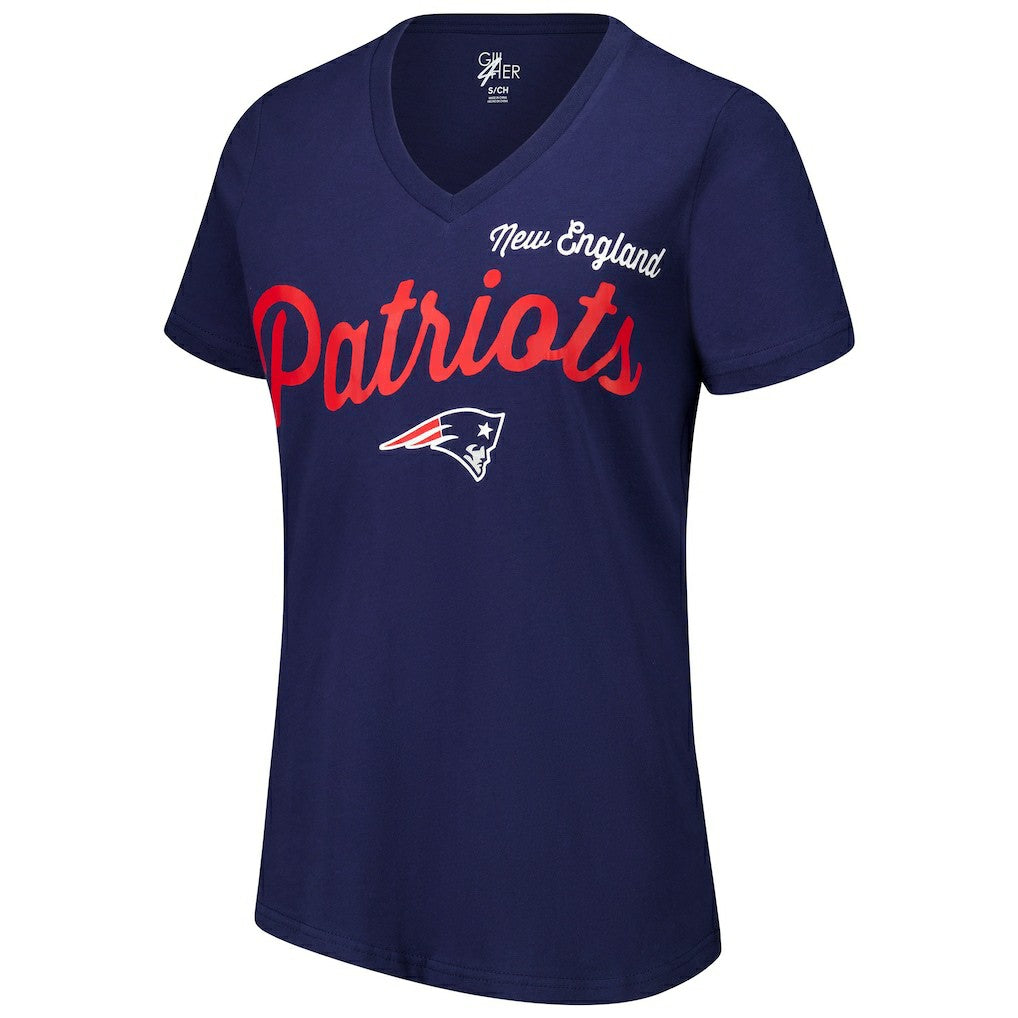 New England Patriots G-III 4Her by Carl Banks Women's Post Season V-Neck T-Shirt Navy