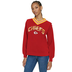 Kansas City Chiefs Tommy Hilfiger Women's Alice V-Neck Pullover Sweatshirt Red