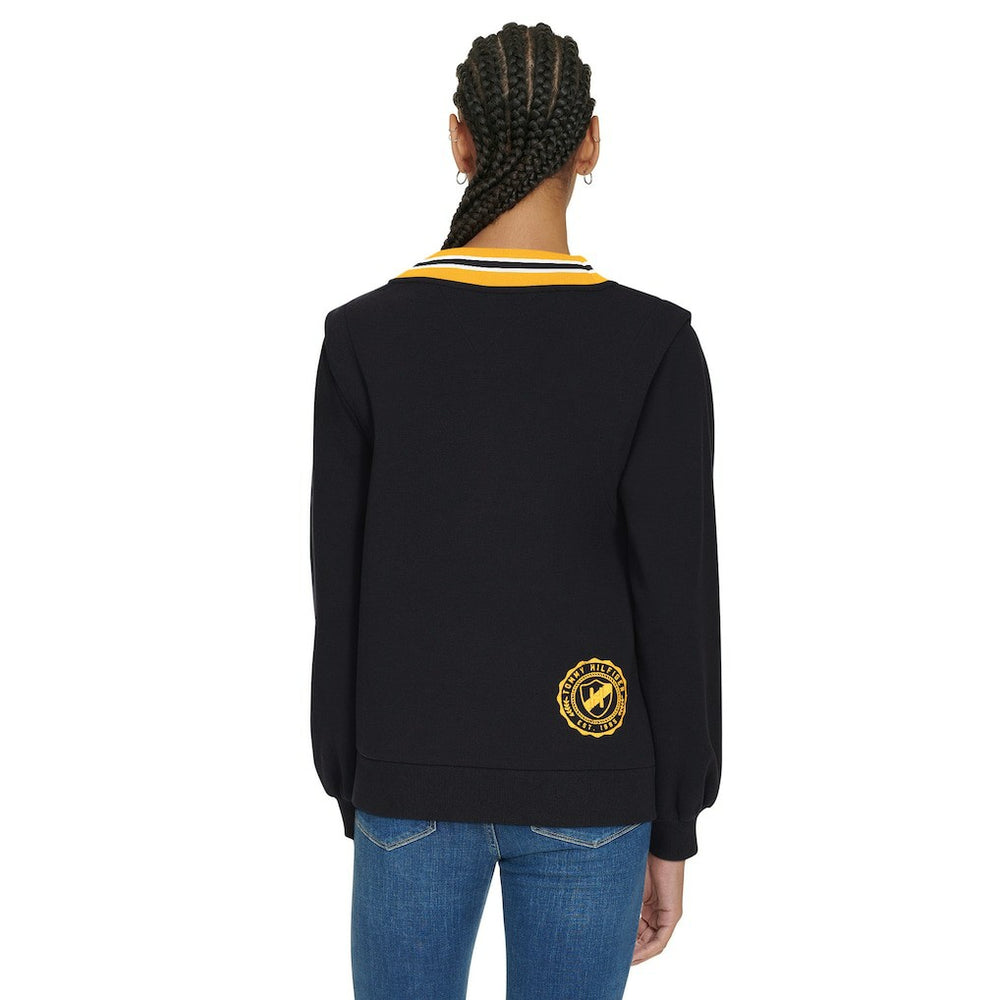 Pittsburgh Steelers Tommy Hilfiger Women's Alice V-Neck Pullover Sweatshirt Black