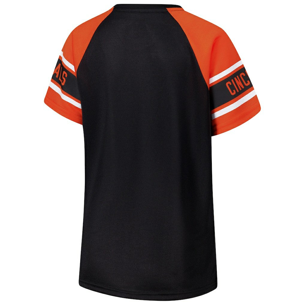 Cincinnati Bengals Starter Women's 1st Rounder Color Block Raglan Top Black
