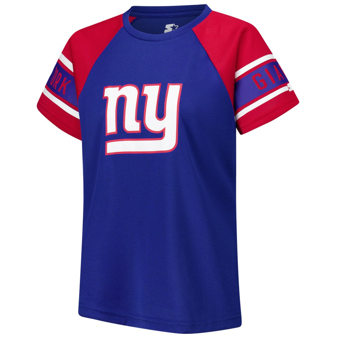 New York Giants Starter Women's 1st Rounder Color Block Raglan Top Royal