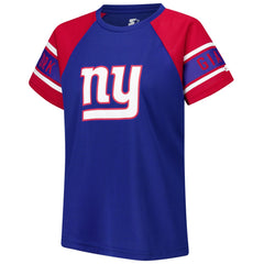 New York Giants Starter Women's 1st Rounder Color Block Raglan Top Royal