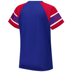 New York Giants Starter Women's 1st Rounder Color Block Raglan Top Royal