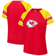 Kansas City Chiefs Starter Women's 1st Rounder Color Block Raglan Top Red