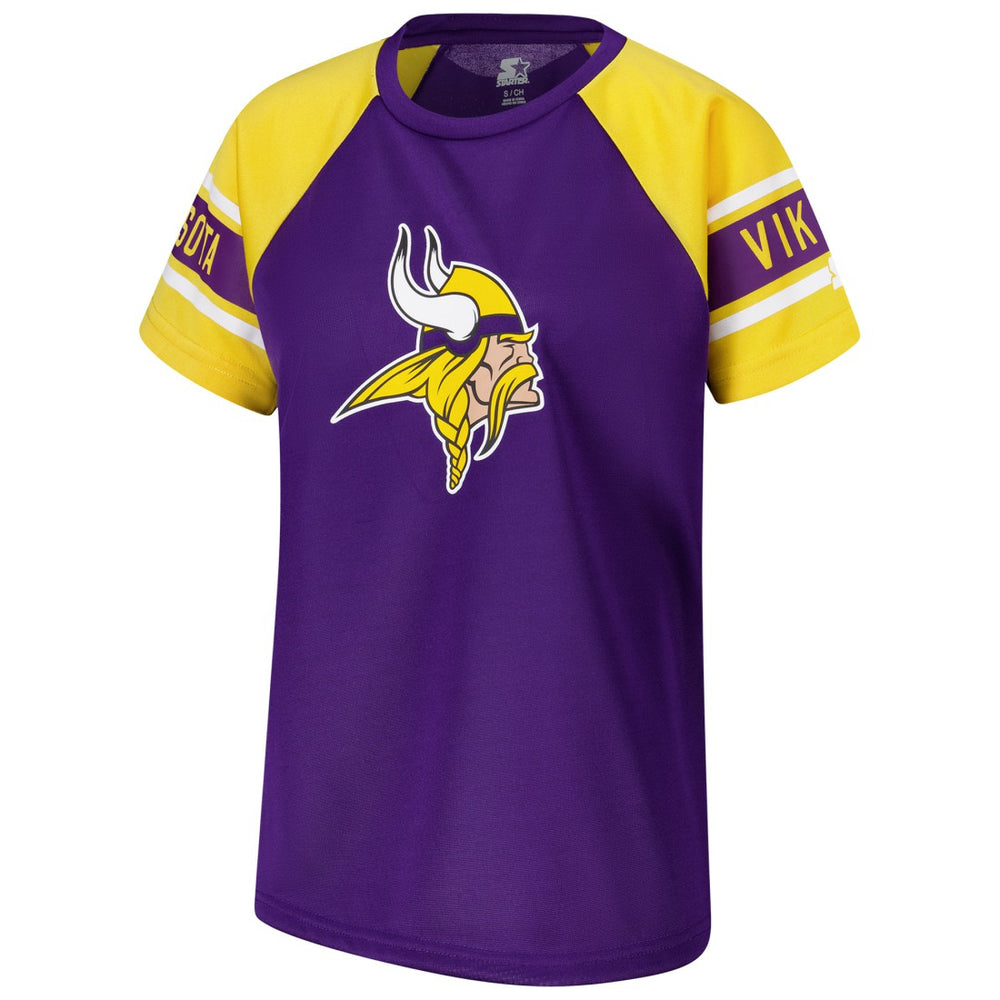 Minnesota Vikings Starter Women's 1st Rounder Color Block Raglan Top Purple