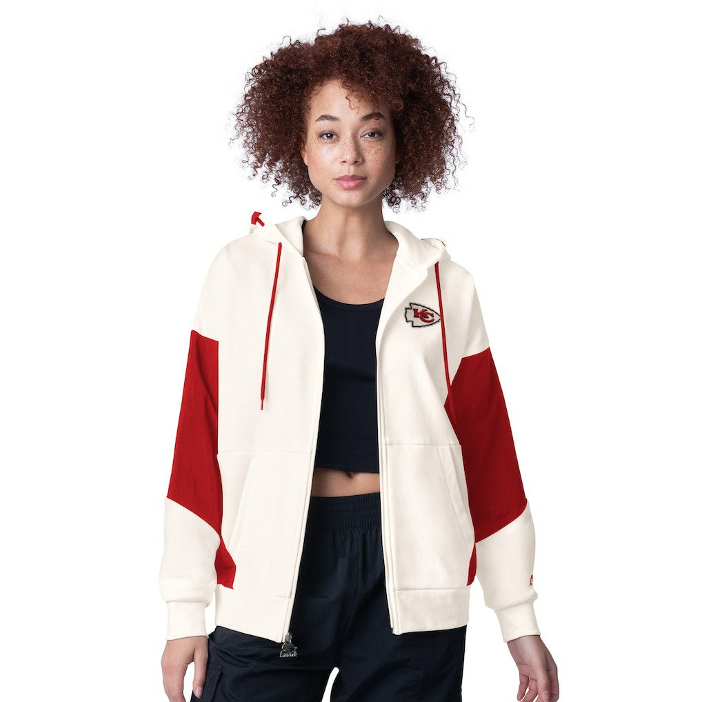 Kansas City Chiefs Starter Women's Scrimmage Full-Zip Hoodie White