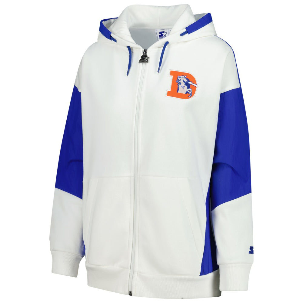 Denver Broncos Starter Women's Scrimmage Full-Zip Hoodie White