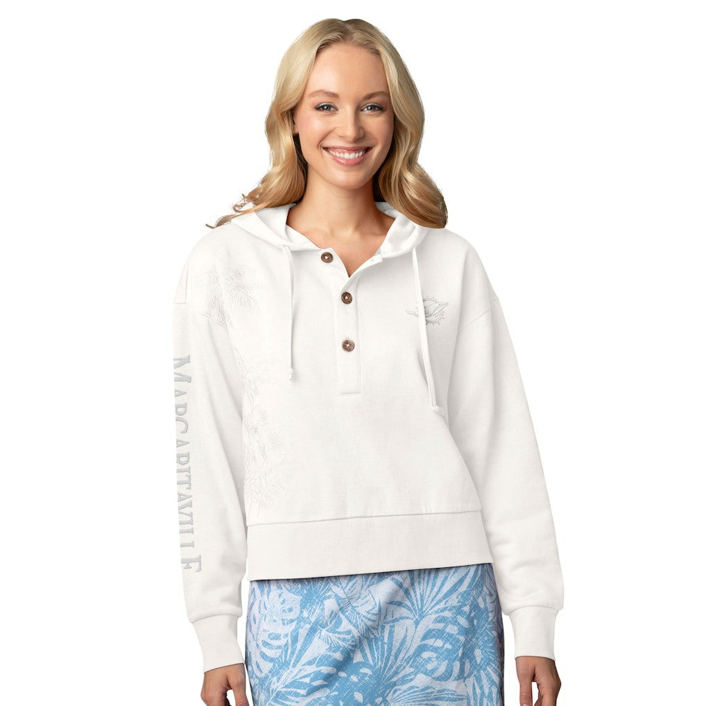 Miami Dolphins Margaritaville Women's Island Dream Solid Pullover Hoodie Cream