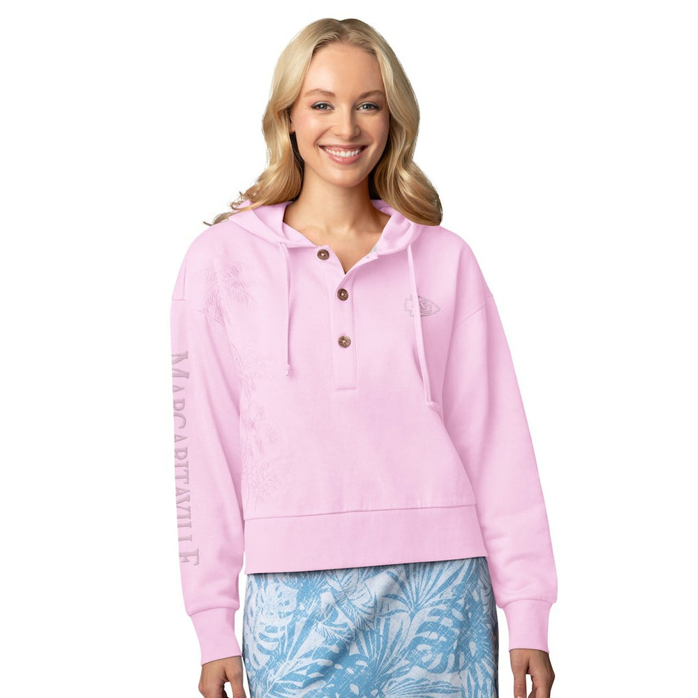 Kansas City Chiefs Margaritaville Women's Island Dream Solid Pullover Hoodie Pink