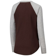 Cleveland Browns G-III 4Her by Carl Banks Women's Waffle Knit Raglan Long Sleeve T-Shirt Brown/Heather Gray