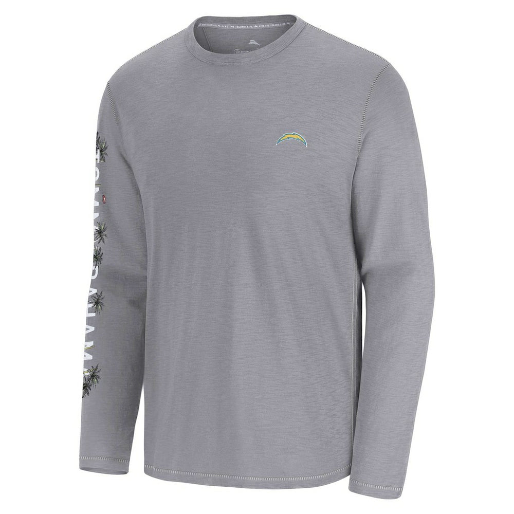 Los Angeles Chargers Oasis Endzone Lux Long Sleeve T-Shirt Gray
