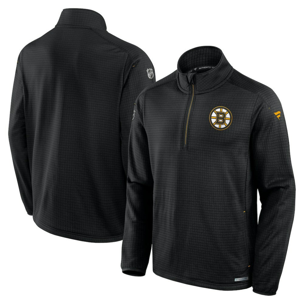 Boston Bruins Fanatics Big & Tall Authentic Pro Quarter-Zip Top - Black - NHL 201673096