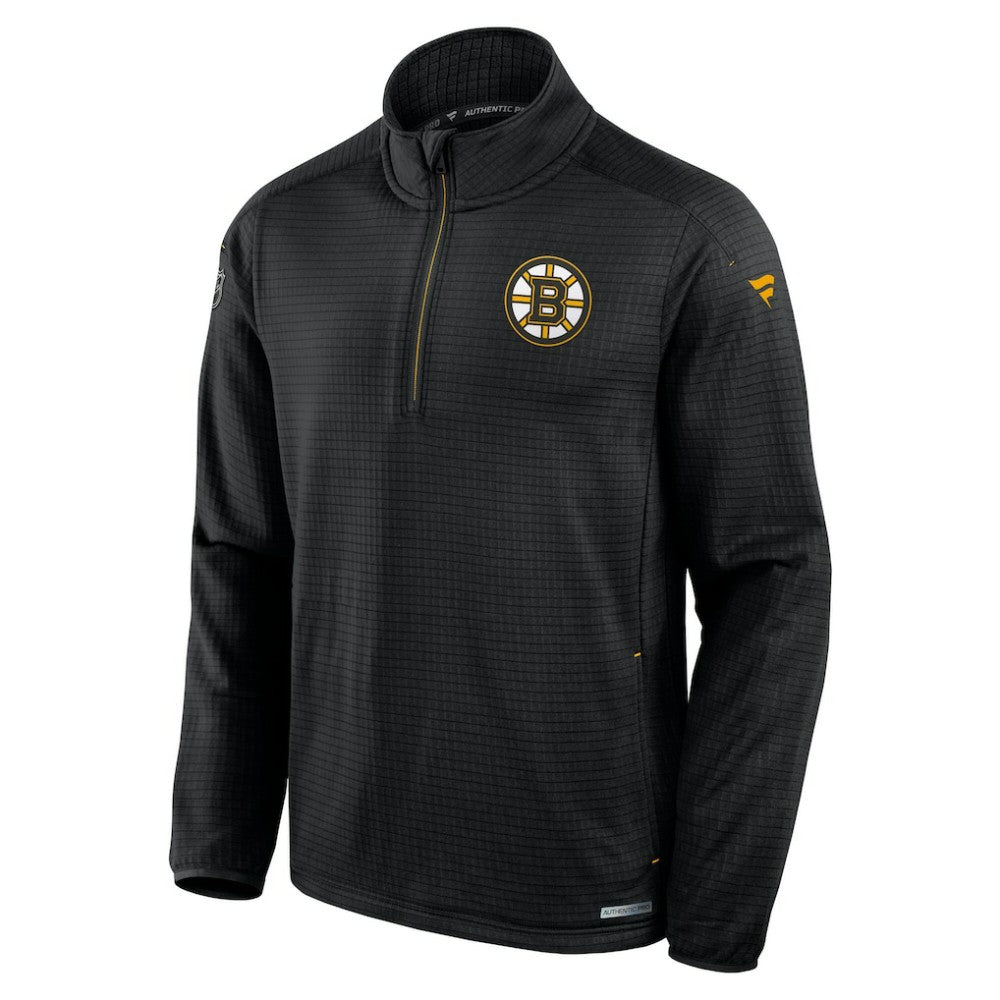 Boston Bruins Fanatics Big & Tall Authentic Pro Quarter-Zip Top - Black - NHL 201673096