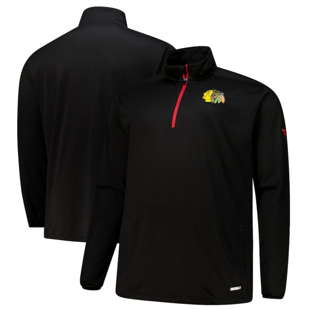 Chicago Blackhawks Fanatics Big & Tall Authentic Pro Quarter-Zip Top - Black - NHL 201673101