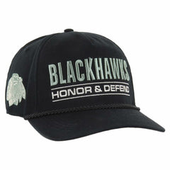 Chicago Blackhawks '47 OHT Military Appreciation Homeland Honor and Defend Hitch Adjustable Hat - Black - NHL 201673138