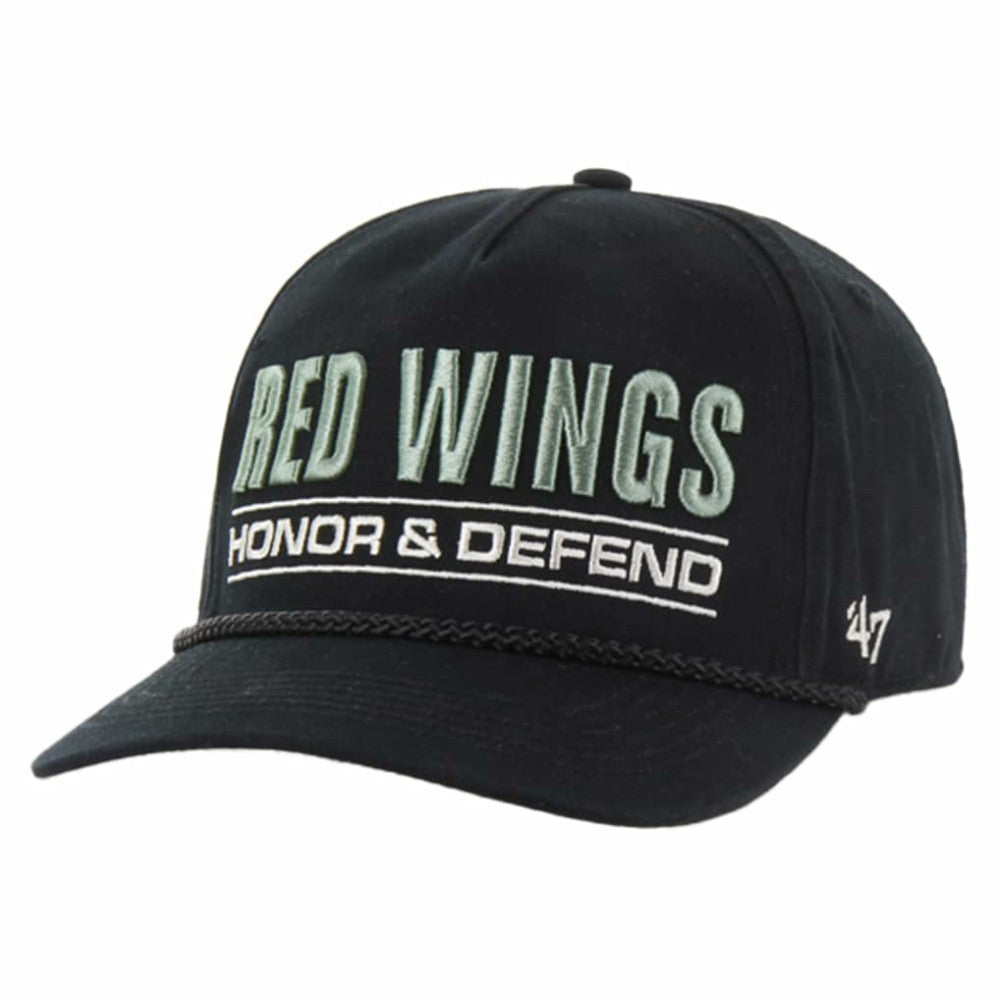 Detroit Red Wings '47 OHT Military Appreciation Homeland Honor and Defend Hitch Adjustable Hat - Black - NHL 201673149