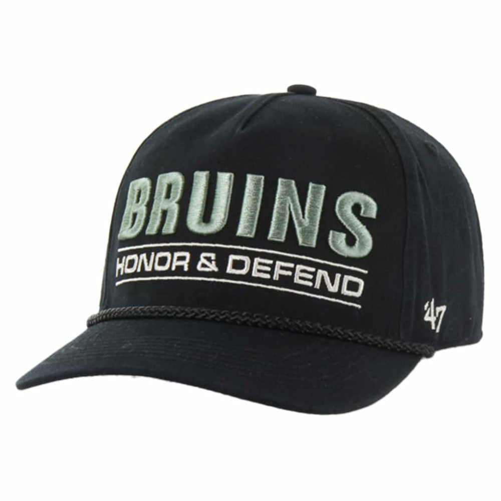 Boston Bruins '47 OHT Military Appreciation Homeland Honor and Defend Hitch Adjustable Hat - Black - NHL 201673150