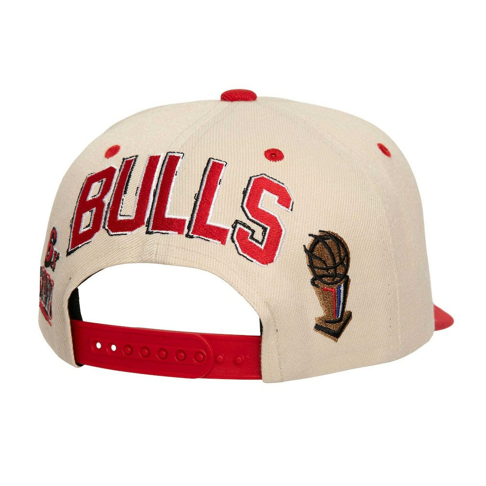 Chicago Bulls 6x NBA Champions Soul Legacy Defined Snapback Hat Cream/Red | Mitchell & Ness discount