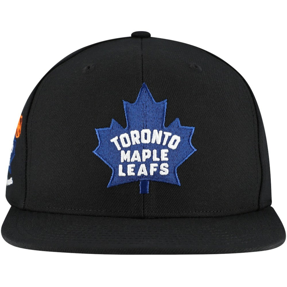 Toronto Maple Leafs Mitchell & Ness Core Top Spot Snapback Hat - Black - NHL 201673344