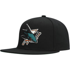San Jose Sharks Mitchell & Ness Core Top Spot Snapback Hat - Black - NHL 201673345
