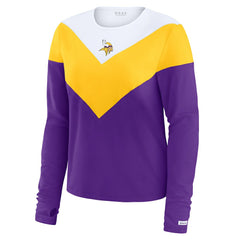 Minnesota Vikings WEAR by Erin Andrews Women's Chevron Tri-Blend Long Sleeve T-Shirt Purple/Gold