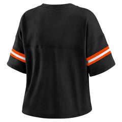 Cincinnati Bengals WEAR by Erin Andrews Women's Plus Size Color Block Boxy V-Neck T-Shirt Black