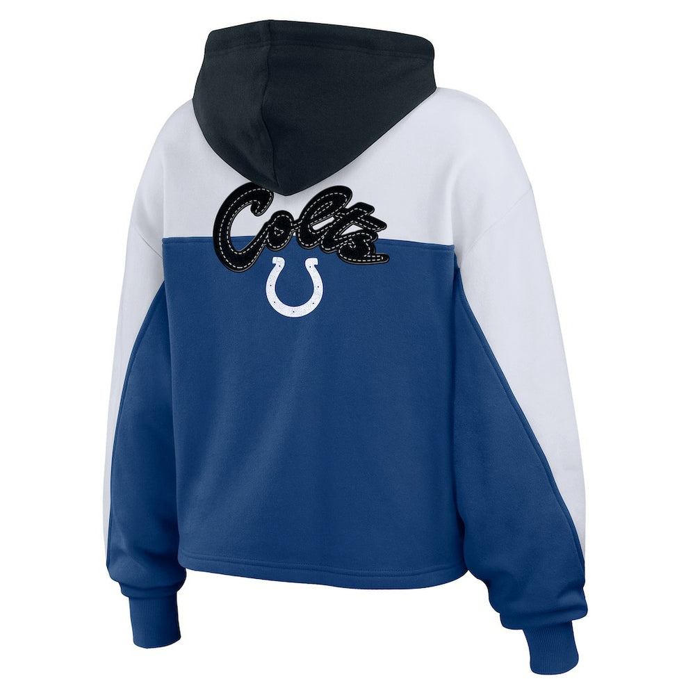 Indianapolis Colts WEAR by Erin Andrews Women's Plus Size Color Block Full-Zip Hoodie Royal