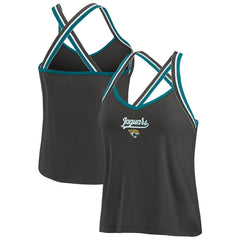 Jacksonville Jaguars WEAR by Erin Andrews Women's Cross Strap Tri-Blend Tank Top Black
