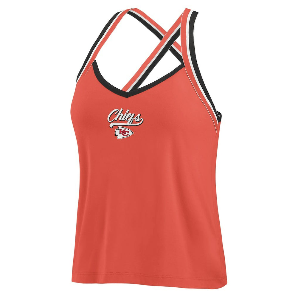 Kansas City Chiefs WEAR by Erin Andrews Women's Cross Strap Tri-Blend Tank Top Red