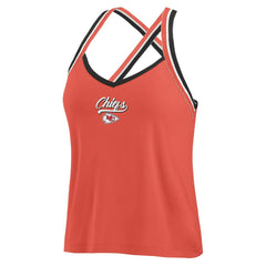 Kansas City Chiefs WEAR by Erin Andrews Women's Cross Strap Tri-Blend Tank Top Red