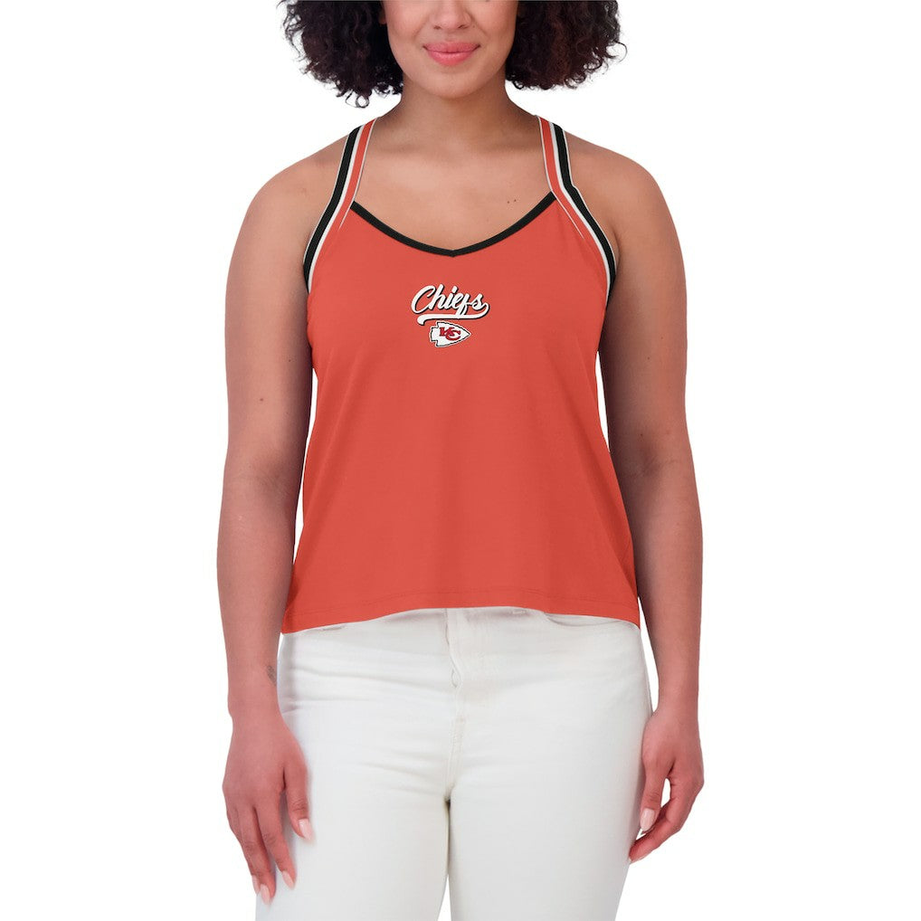 Kansas City Chiefs WEAR by Erin Andrews Women's Cross Strap Tri-Blend Tank Top Red