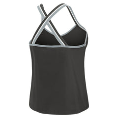 Las Vegas Raiders WEAR by Erin Andrews Women's Cross Strap Tri-Blend Tank Top Black