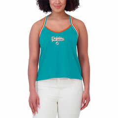 Miami Dolphins WEAR by Erin Andrews Women's Cross Strap Tri-Blend Tank Top Aqua