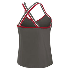 Tampa Bay Buccaneers WEAR by Erin Andrews Women's Cross Strap Tri-Blend Tank Top Pewter