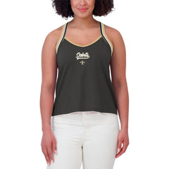 New Orleans Saints WEAR by Erin Andrews Women's Cross Strap Tri-Blend Tank Top Black