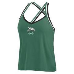 New York Jets WEAR by Erin Andrews Women's Cross Strap Tri-Blend Tank Top Green
