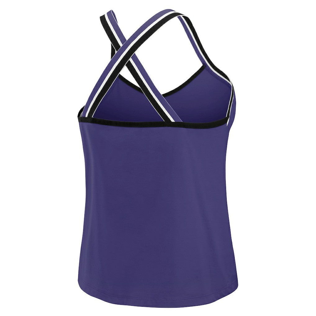 Baltimore Ravens WEAR by Erin Andrews Women's Cross Strap Tri-Blend Tank Top Purple