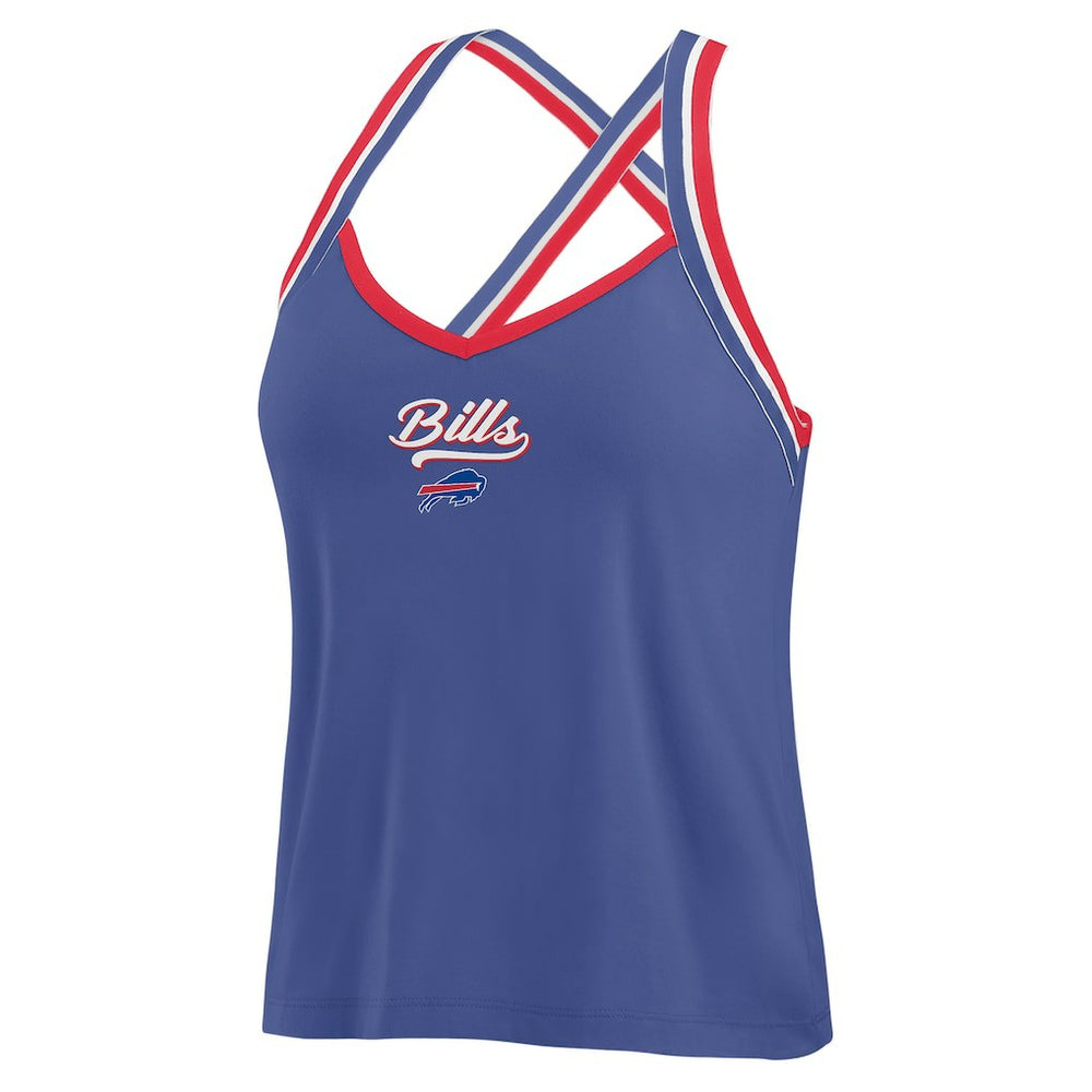 Buffalo Bills WEAR by Erin Andrews Women's Cross Strap Tri-Blend Tank Top Royal