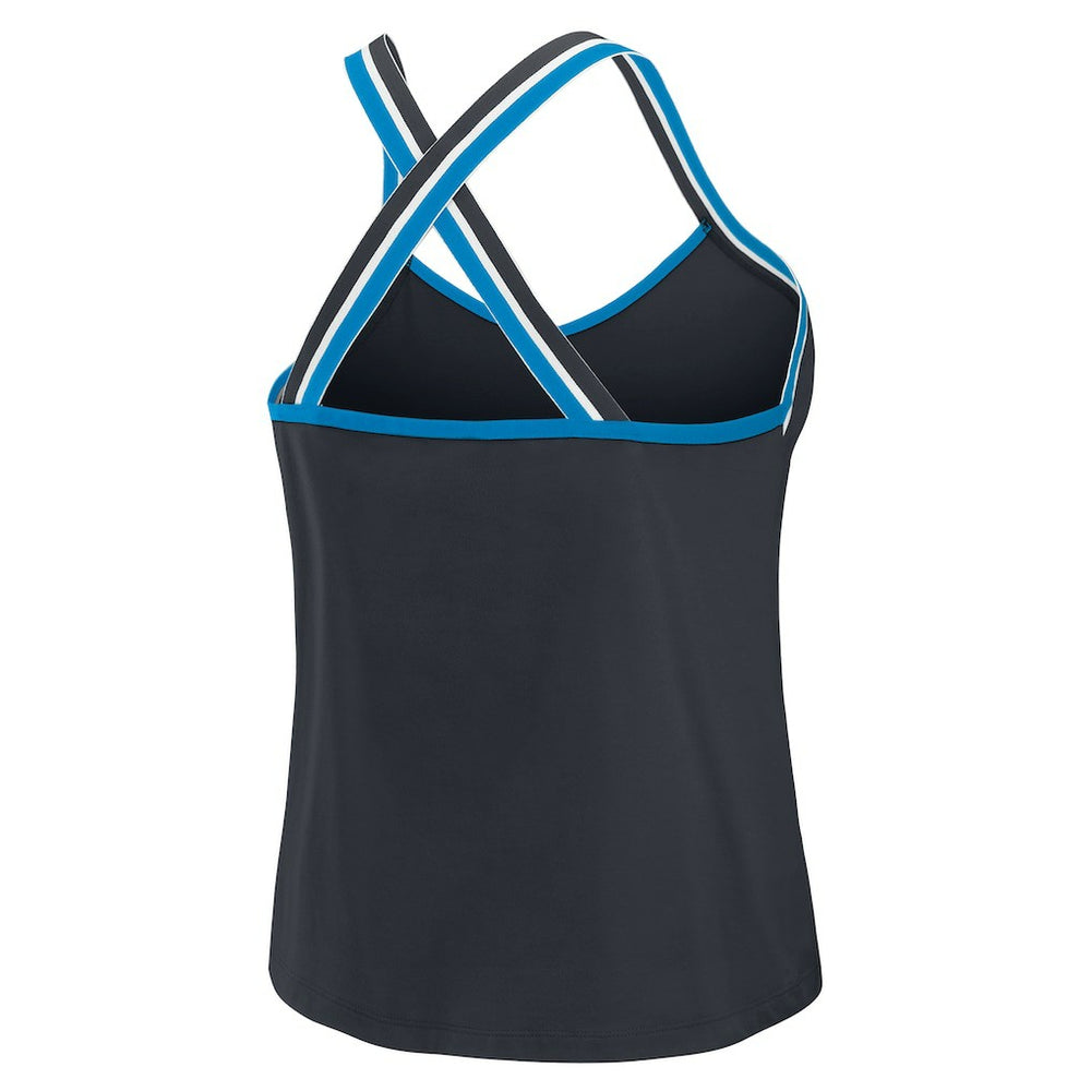 Carolina Panthers WEAR by Erin Andrews Women's Cross Strap Tri-Blend Tank Top Black