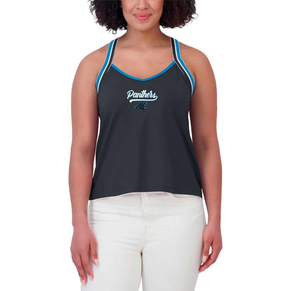 Carolina Panthers WEAR by Erin Andrews Women's Cross Strap Tri-Blend Tank Top Black