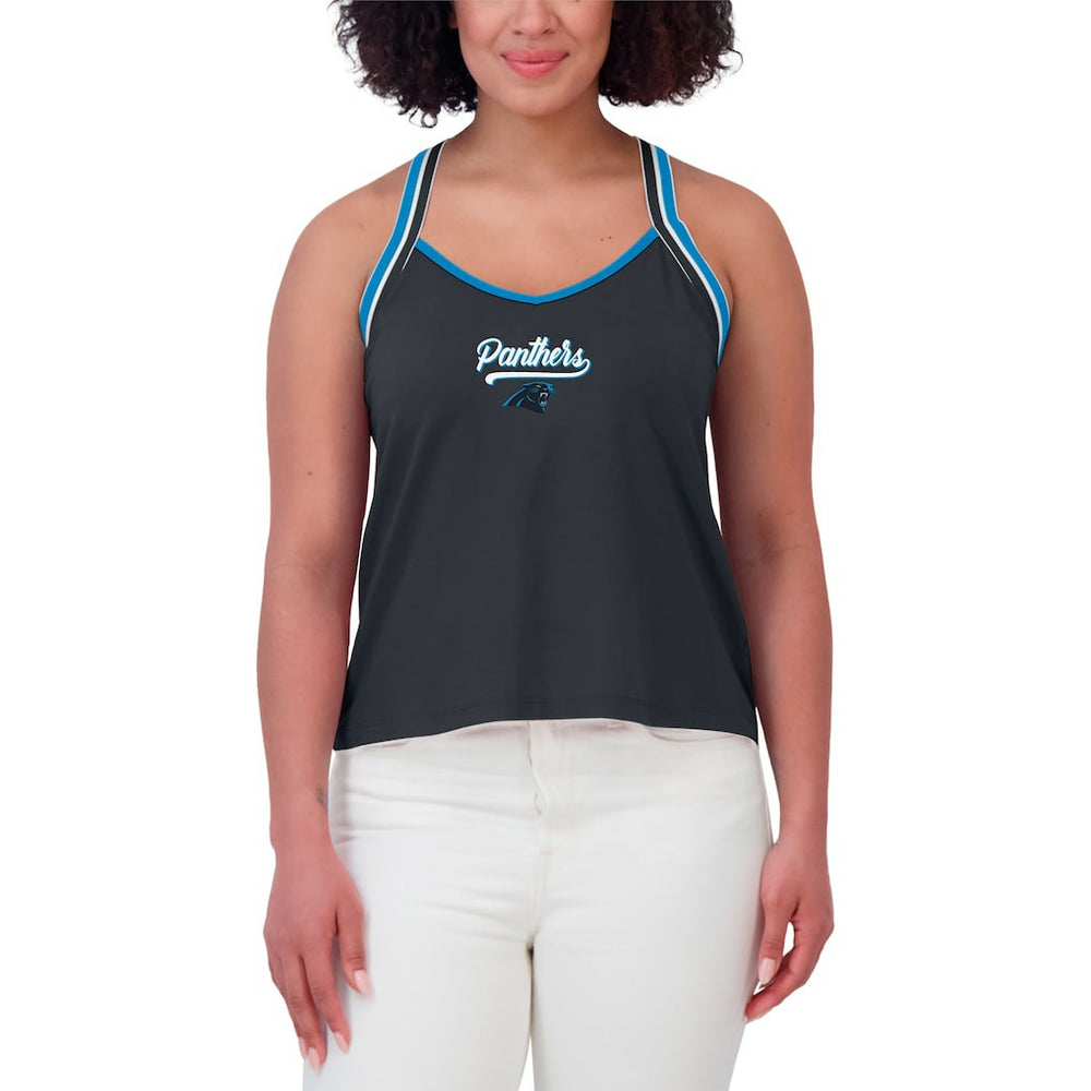 Carolina Panthers WEAR by Erin Andrews Women's Cross Strap Tri-Blend Tank Top Black
