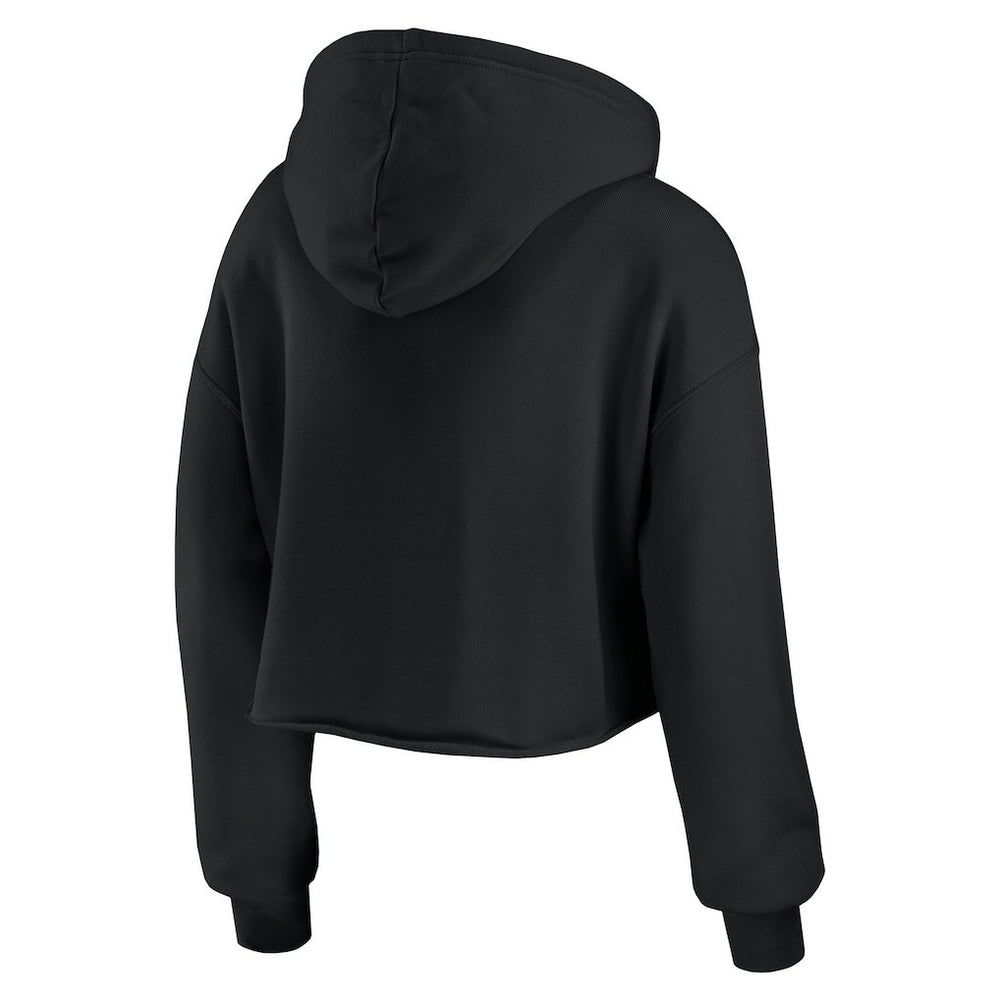 New York Giants WEAR by Erin Andrews Women's Prime Cropped Pullover Hoodie Black