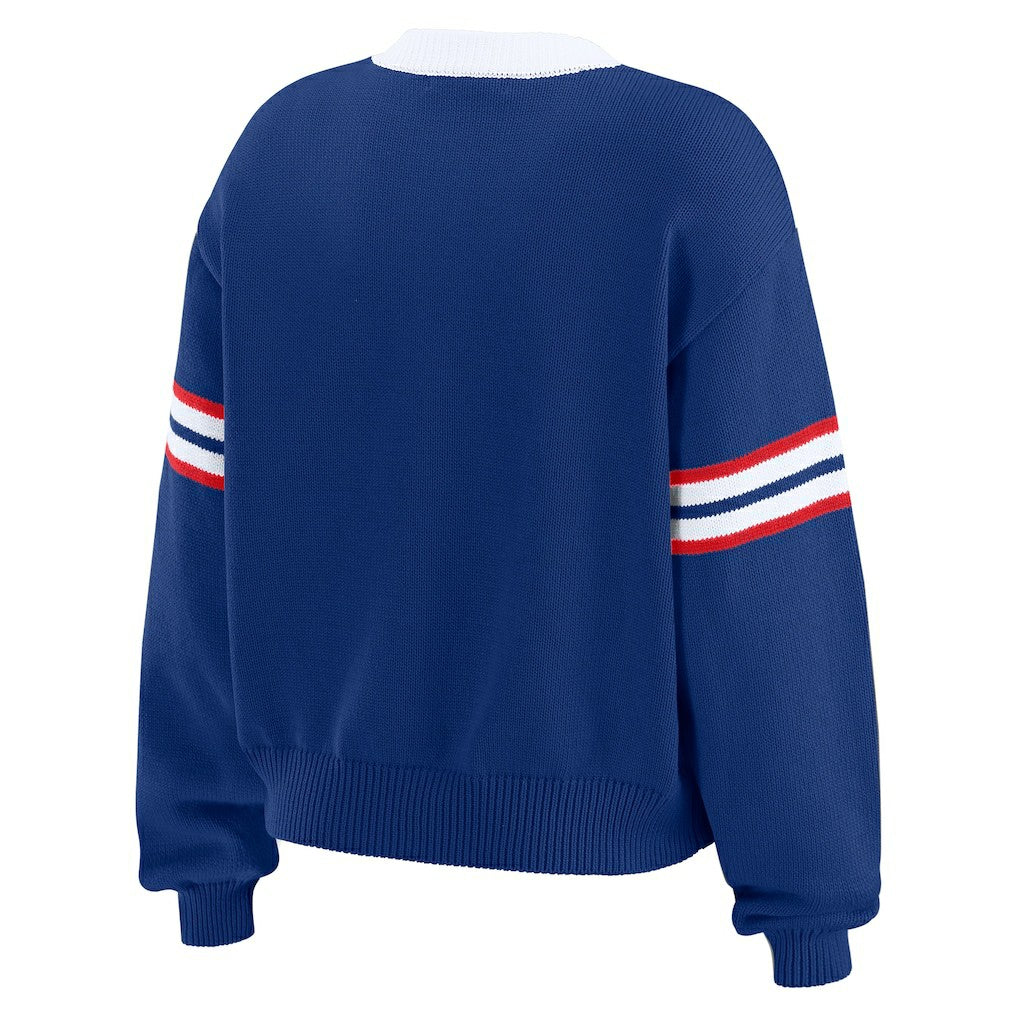 Buffalo Bills WEAR by Erin Andrews Women's Lace-Up Sweater Royal